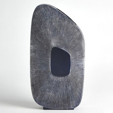 Offset Square Scratch Tall Vase In Ink