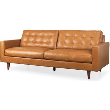 Olaf Tan Leather Sofa