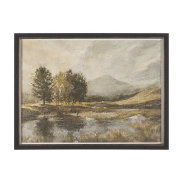 Old Style Landscape IV Wall Art In Brown and Green