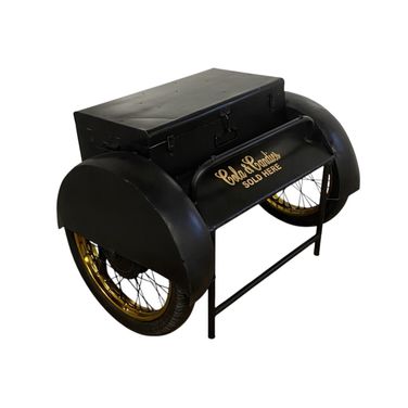 Old Time Delivery Box Table with Storage In Black