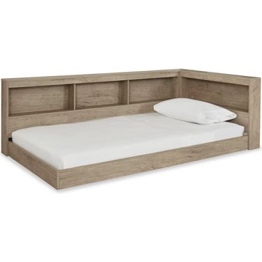 Oliah Natural Twin Bookcase Storage Bed