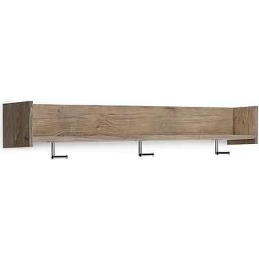 Oliah Natural Wall Mounted Coat Rack W/Shelf