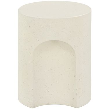 Olira Concrete and Fiberglass Indoor/Outdoor End Table In Cream