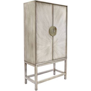 Oliver Bar Cabinet In Grey and Gold
