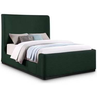 Oliver Boucle Fabric Full Bed In Green