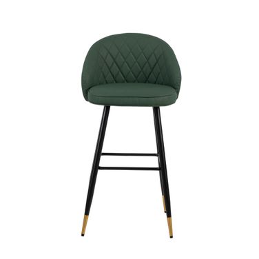 Oliver Faux Leather Bar Chairs Set of 2 In Green and Black