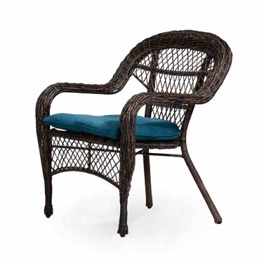 Oliveri Wicker Stacking Chair (2/Stack) In Brown and Dark Teal