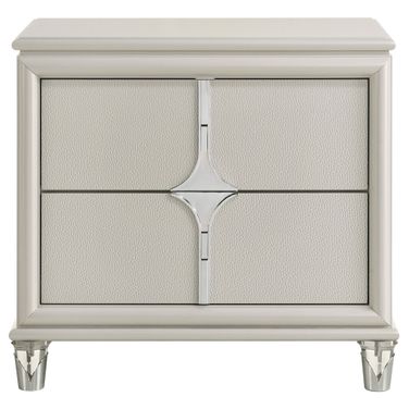 Olivia 2-Drawer Nightstand Bedside Table In Pearl White