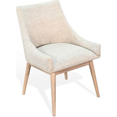 Olivia Lowback Cushioned Grey Dining Chair Set of 2 In Wheat