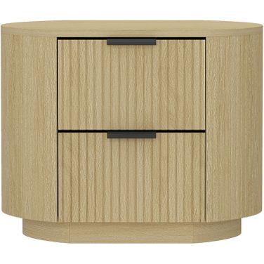 Olivia Nightstand In Natural Oak and Black