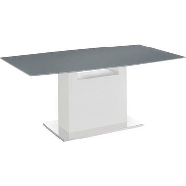 Olivia Dining Table With White Base and Gray Top