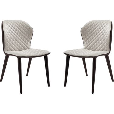 Olivia PU Leather Dining Chair Set of 2 In Beige
