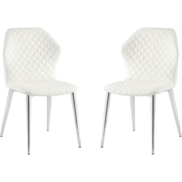 Olivia PU Leather Dining Chair Set of 2 In White