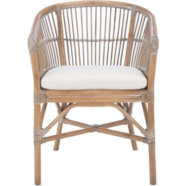Olivia Rattan Accent Chair with Cushion in Grey