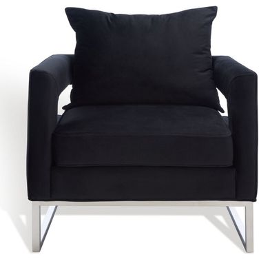 Olivya Club Chair In Black And Chrome
