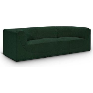 Ollie Boucle Fabric 3 Seater Modular Sofa with Arm Support In Green