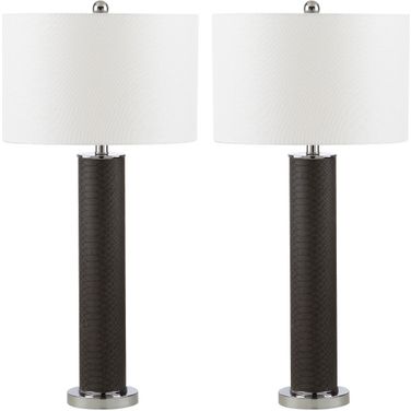 Ollie Grey Faux Snakeskin Table Lamp Set of 2