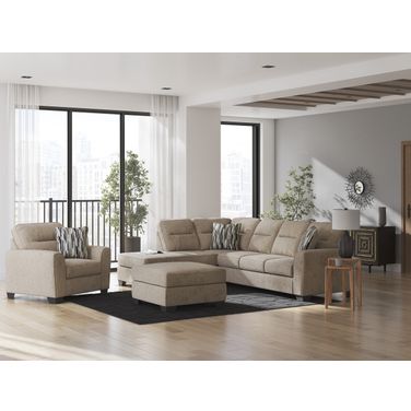 Olten 2-Piece Sectional with Chaise and Ottoman In Mocha