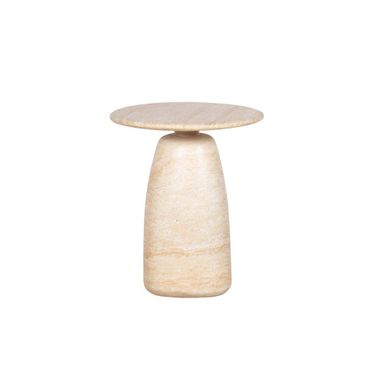 Olympia Tall Side Table In Light Travertine