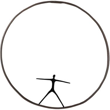 Olympic Figure In Iron Ring In Brown And White TH99502