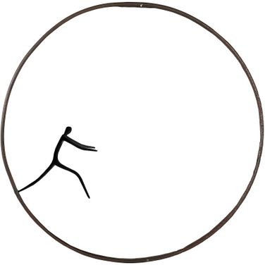 Olympic Figure In Iron Ring In Brown And White TH99504