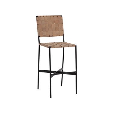Omari Barstool In Suede Light Tan