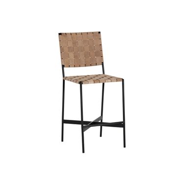 Omari Counter Stool In Suede Light Tan