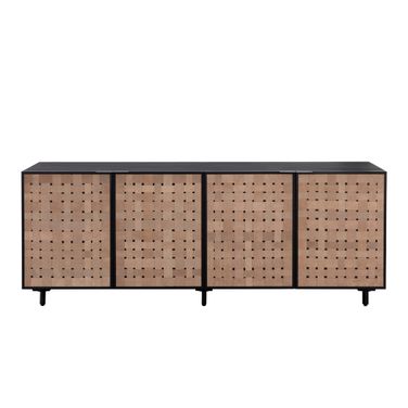 Omari Large Sideboard In Suede Light Tan