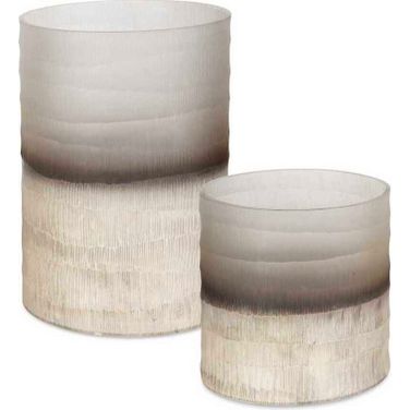Ombra Modern Vases Set of 2 In Silver