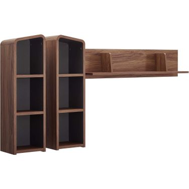 Omnistand Walnut Gray Wall Mounted Shelves