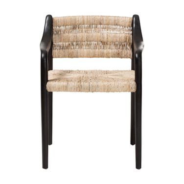 Onda Handwoven Seagrass Dining Chair In Black and Brown
