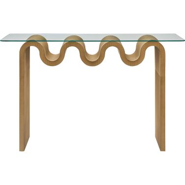 Ondine Glass Top 50 Inch Console Table In Natural