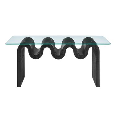 Ondine Glass Top Coffee Table In Black