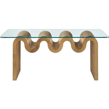 Ondine Glass Top Coffee Table In Natural