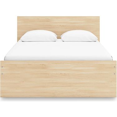 Onita Full Panel Platform Bed with 2 Side Storage In Natural