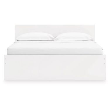 Onita King Panel Platform Bed with Storage In White