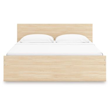 Onita Queen Panel Platform Bed with 2 Side Storage In Natural