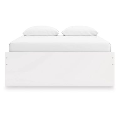 Onita Queen Platform Bed with 1 Side Storage In White