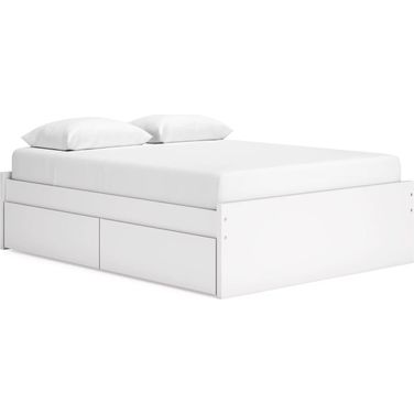 Onita Queen Platform Bed with 2 Side Storage In White