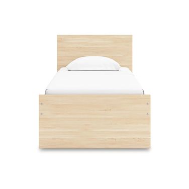 Onita Twin Panel Platform Bed with 1 Side Storage In Natural