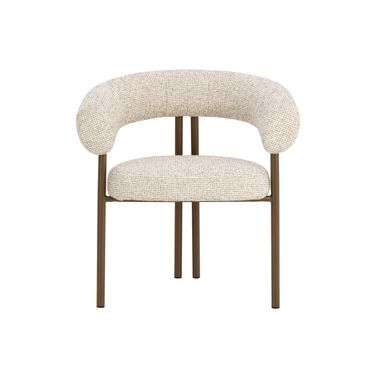 Oniva Dining Armchair In Antique Bronze and Noah Ecru
