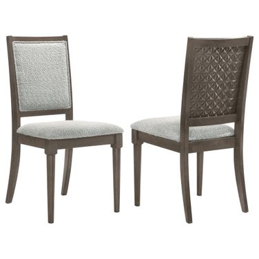 Onslow Upholstered Dining Side Chair Set of 2 In Grey and Dark Brown
