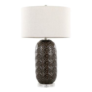 Onyx 30 Inch Ceramic Table Lamp In Dark Grey