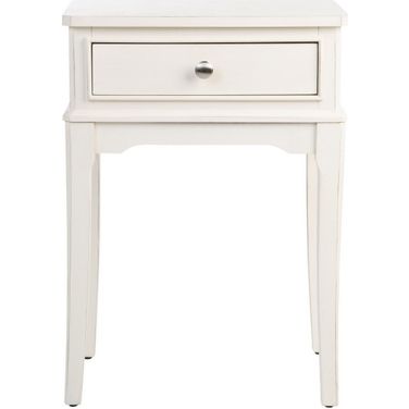 Opal 1 Drawer Accent Table in Distressed White
