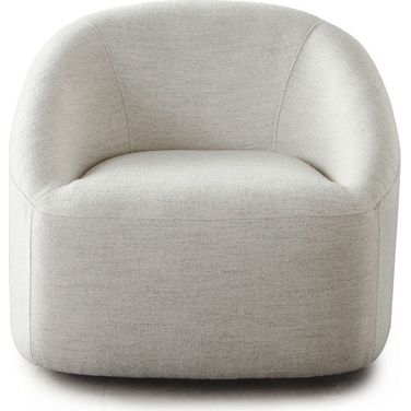 Opal Swivel Chair with Contoured Arm In Oat Polyest Fabric