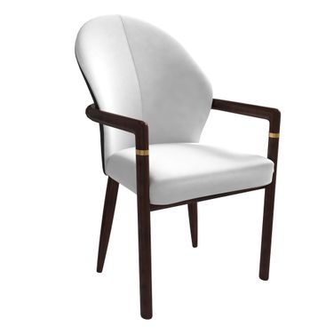 Opaline Series Elegant Wooden Dining Chair In Black Velvet and White