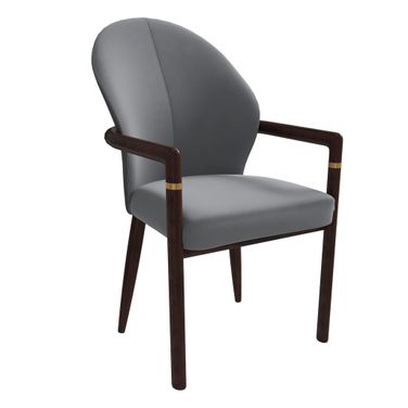 Opaline Series Elegant Wooden Dining Chair In Two-Tone Grey