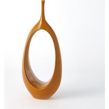 Open Oval Ring Vase In Orange