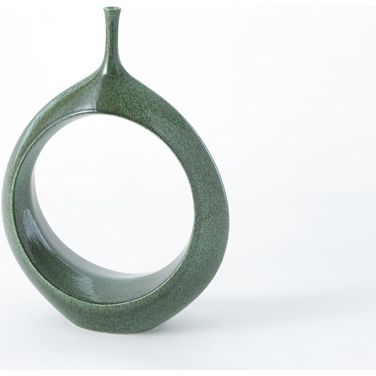 Open Ring Small Vase In Emerald