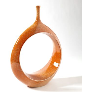 Open Ring Vase In Orange